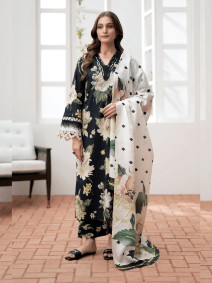 Baroque LUXURY LAWN Fabric EBC-002