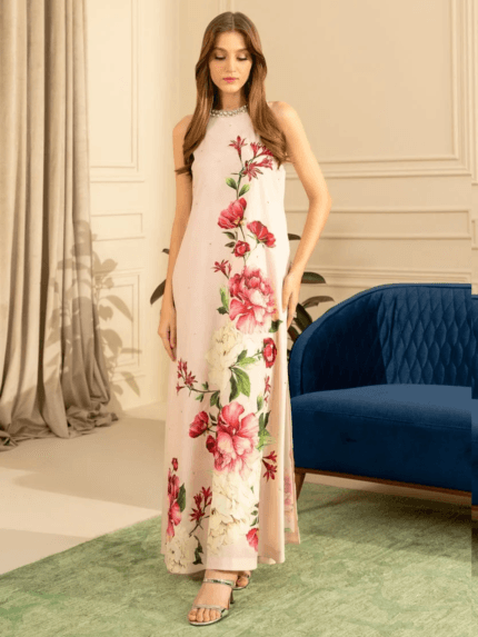 Lulusar Pink Digital Printed Silk