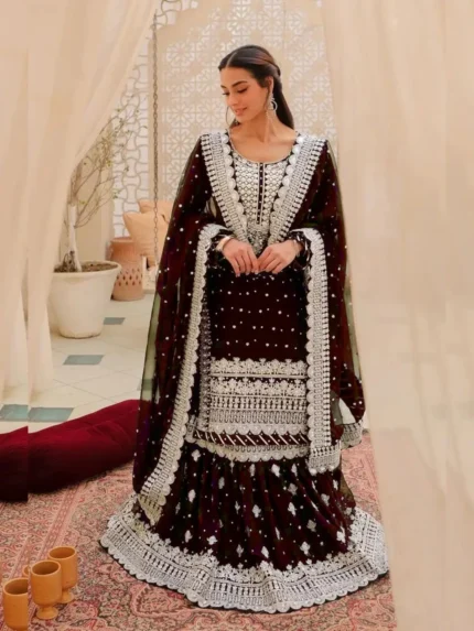 ASIM JOFA Bridal Black Chiffon  