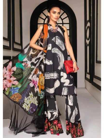 MARIA B Mprint Black Lawn Collection